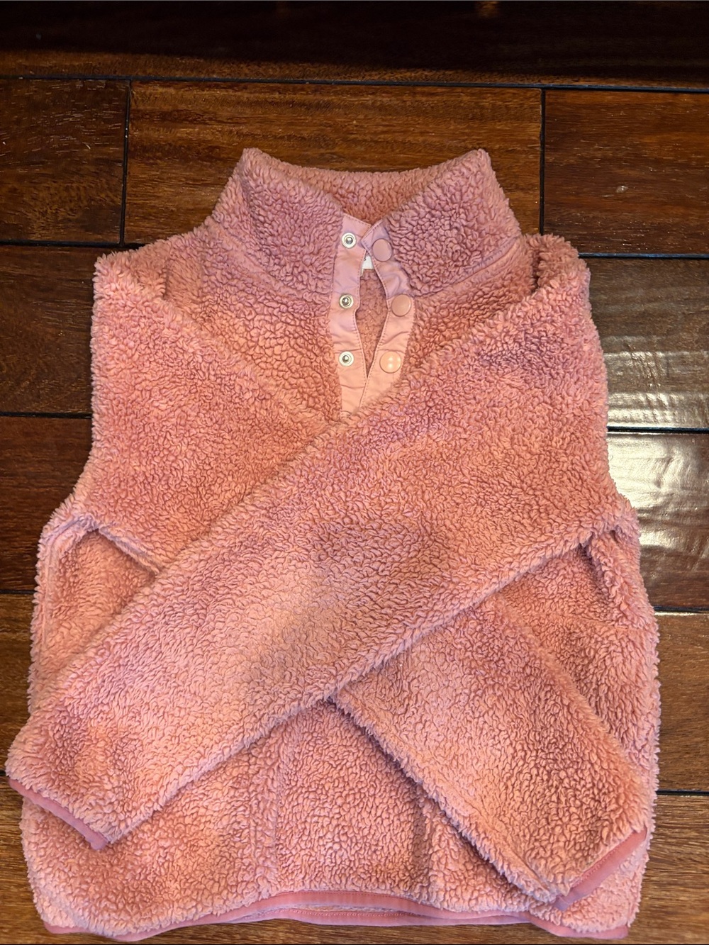 Crewcuts Pink Sherpa Snap-Front Turtleneck Pullover